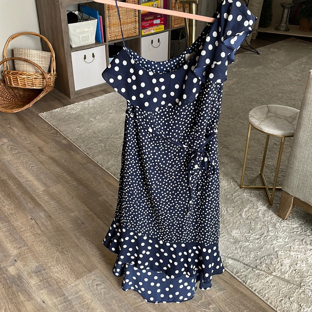 Target Dress in Blue with White Polkadots